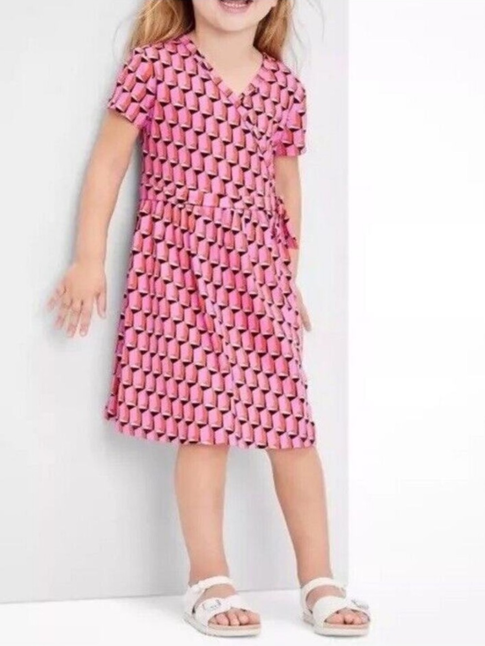 Target x DVF Pink Geometric Wrap Dress 3T - Picture 8 of 9